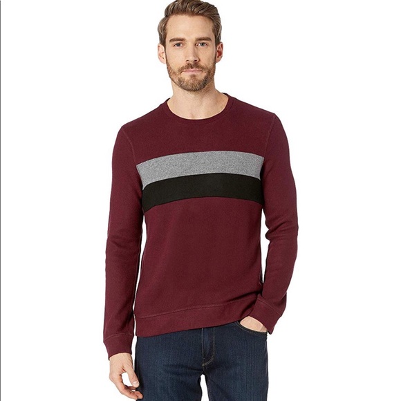 Kenneth Cole Knit Sweatshirt Crew Neck Blocking - Picture 1 of 4